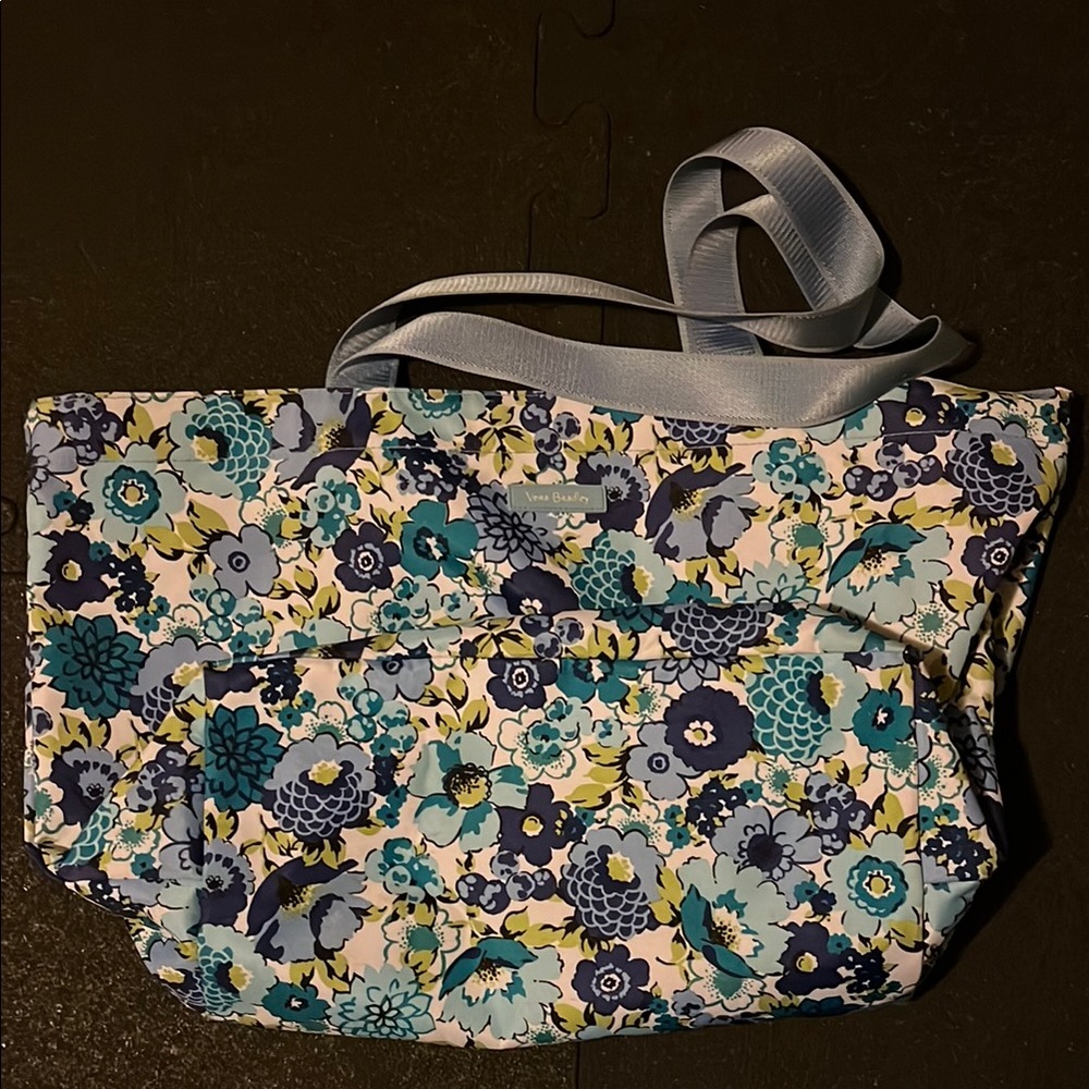 Floral Blue Tote Bag
